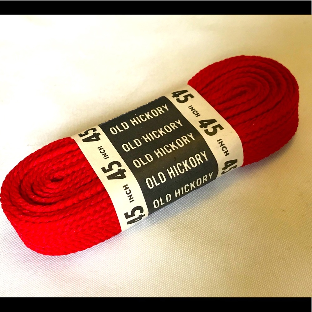 1990s vintage Old Hickory red sneaker shoelaces